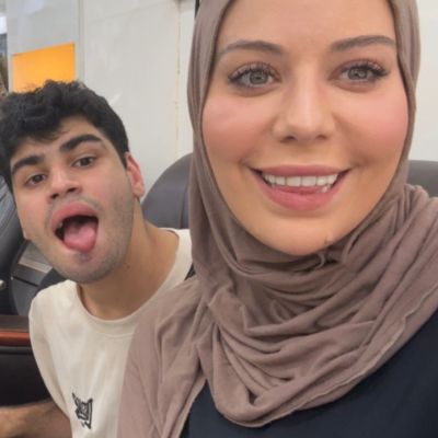 madison and participant at home